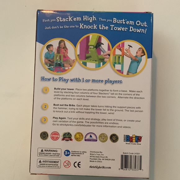The original brik, buster construction brick, and toppling tower game - Picture 7 of 8